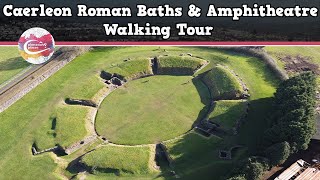 CAERLEON ROMAN BATHS amp AMPHITHEATRE WALES  Walking Tour  Pinned on Places [upl. by Ludwigg]