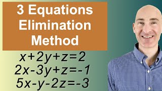 Solving Systems of 3 Equations Elimination [upl. by Aramoiz]